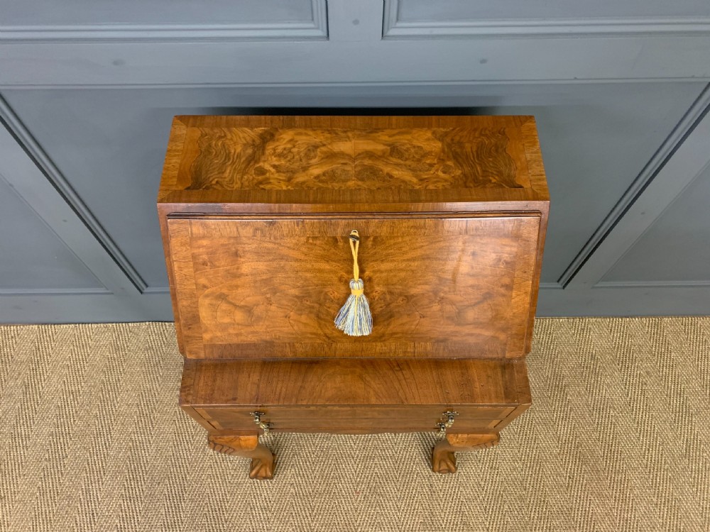 Queen Anne Style Burr Walnut Bureau View VII