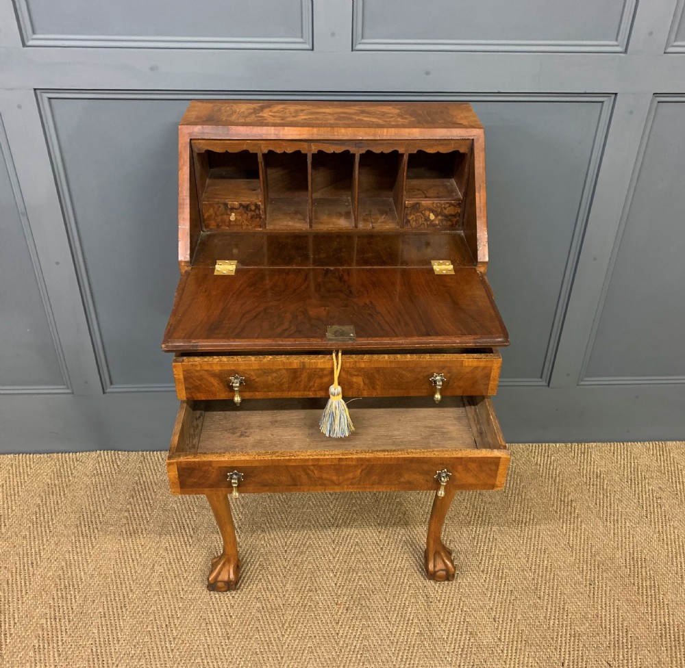 Queen Anne Style Burr Walnut Bureau View XII