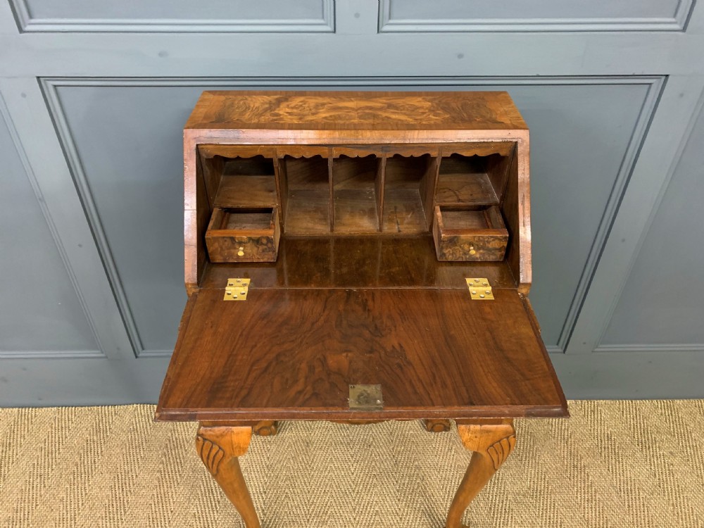 Queen Anne Style Burr Walnut Bureau View XIII