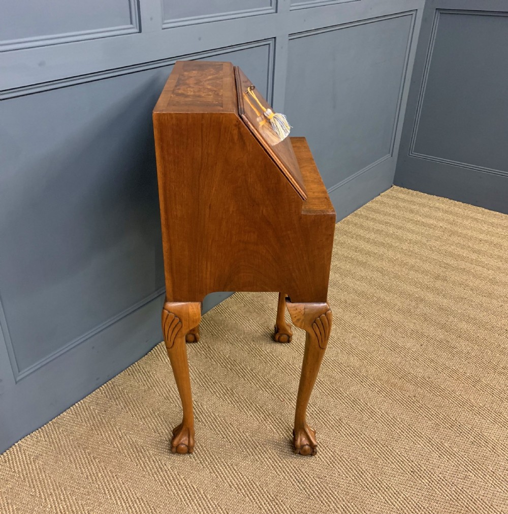 Queen Anne Style Burr Walnut Bureau View XVI