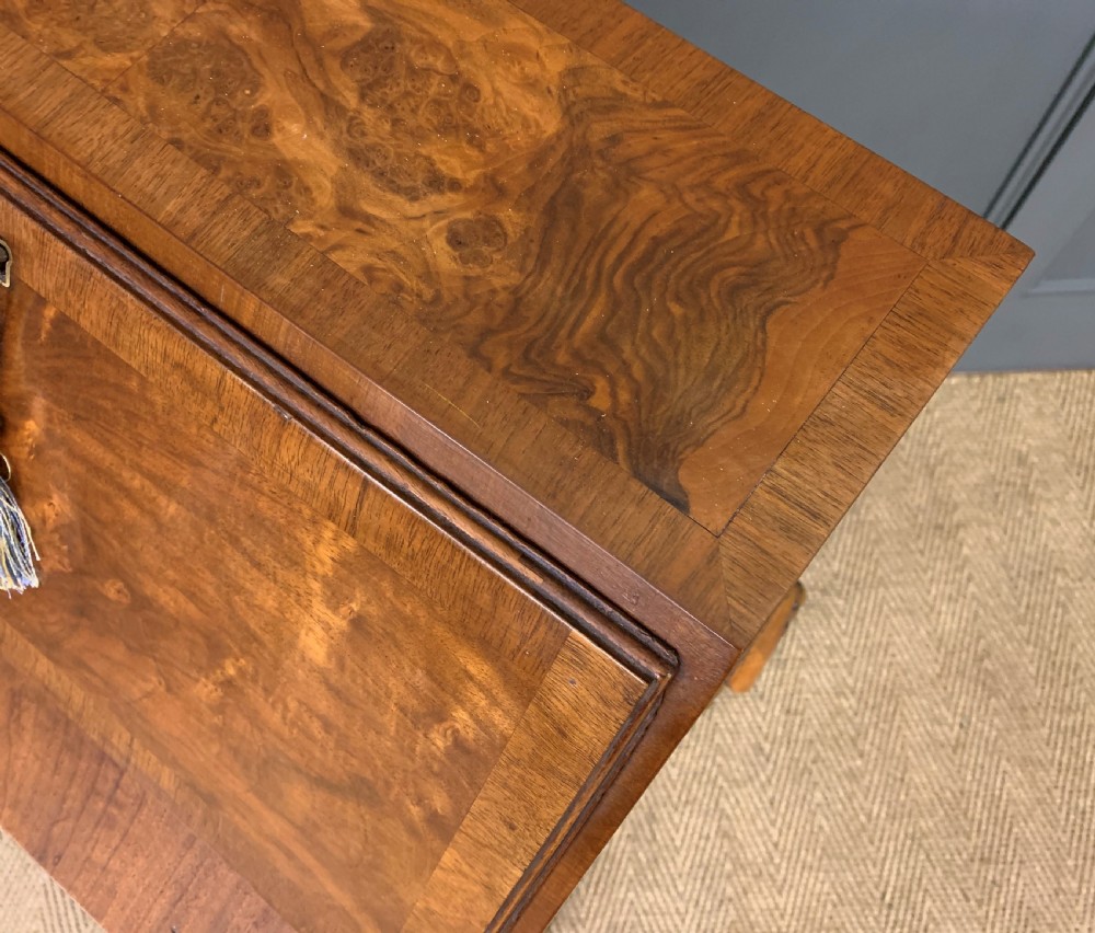 Queen Anne Style Burr Walnut Bureau View XVII