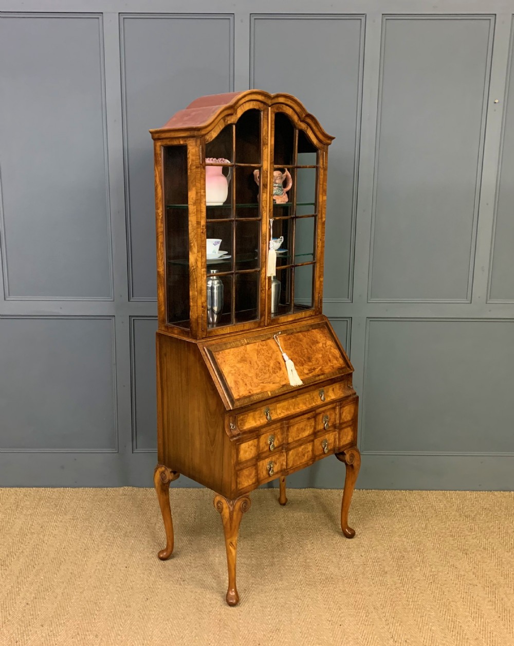Burr Walnut Bureau Cabinet by Maple and Co.