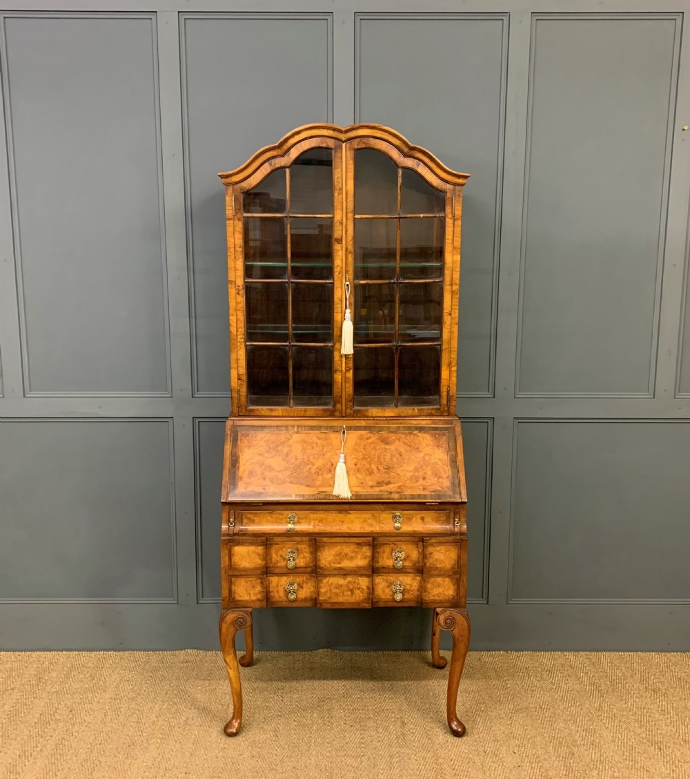 Burr Walnut Bureau Cabinet by Maple and Co. View VI