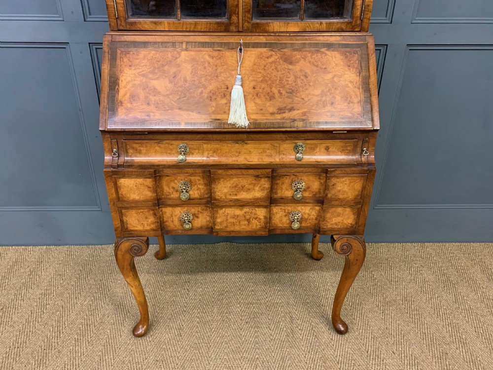 Burr Walnut Bureau Cabinet by Maple and Co. View VII