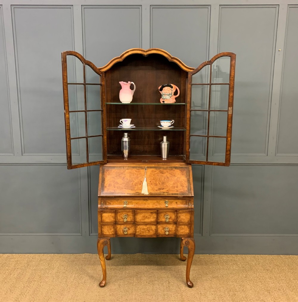 Burr Walnut Bureau Cabinet by Maple and Co. View XII
