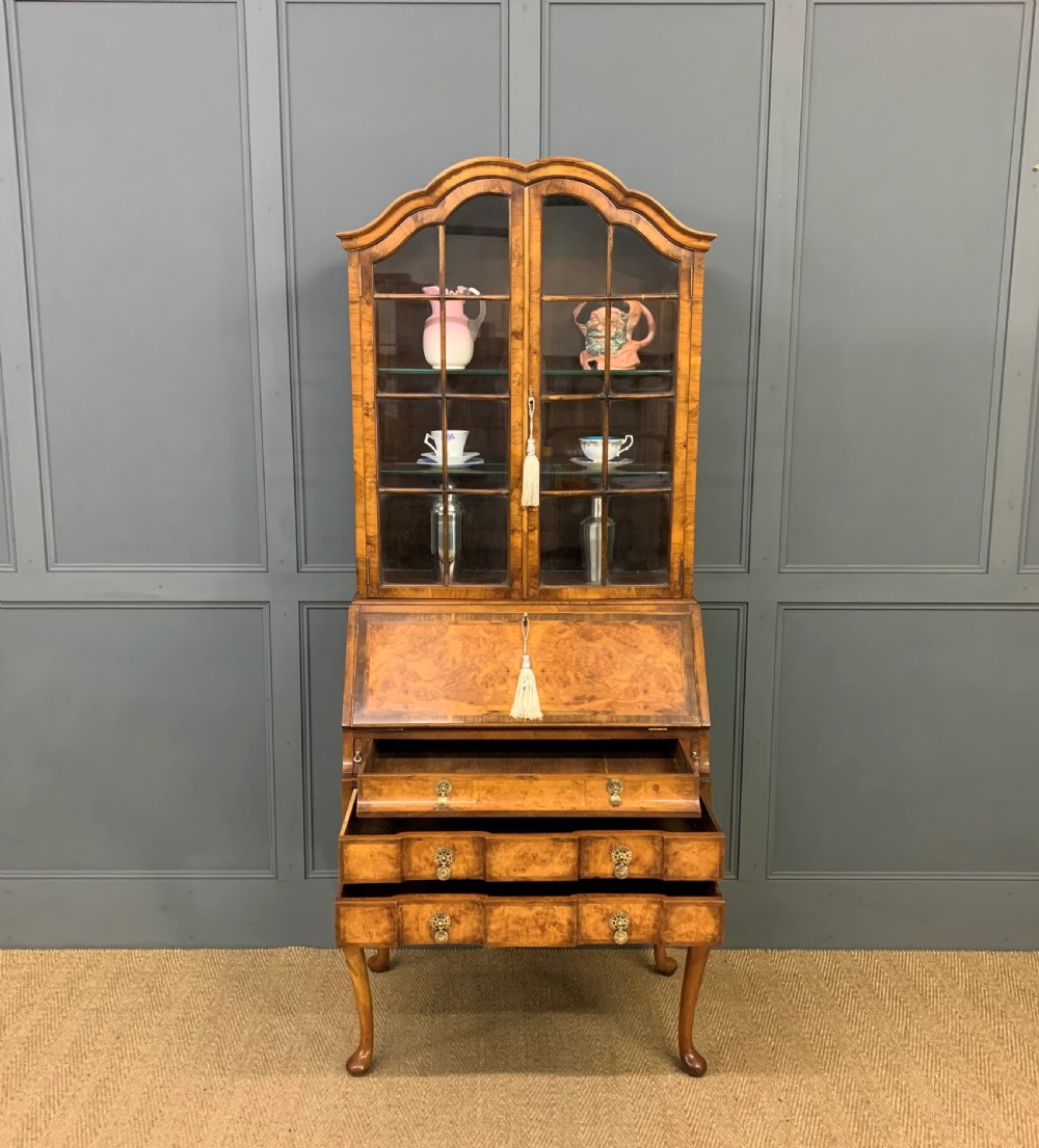 Burr Walnut Bureau Cabinet by Maple and Co. View XVI