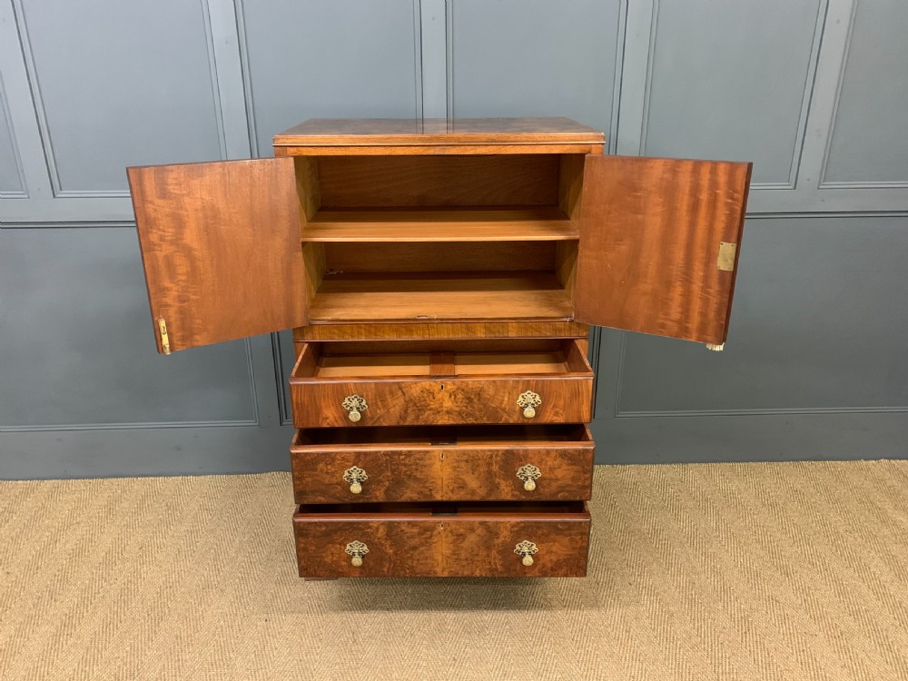 Burr Walnut Linen Press View V