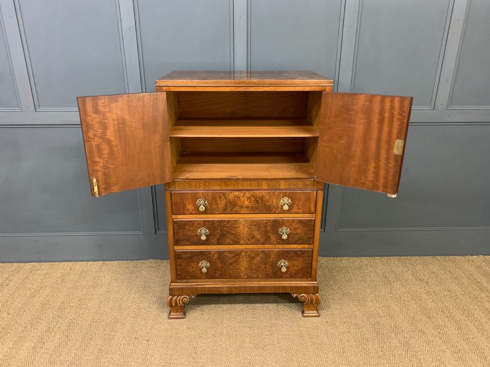 Burr Walnut Linen Press View X