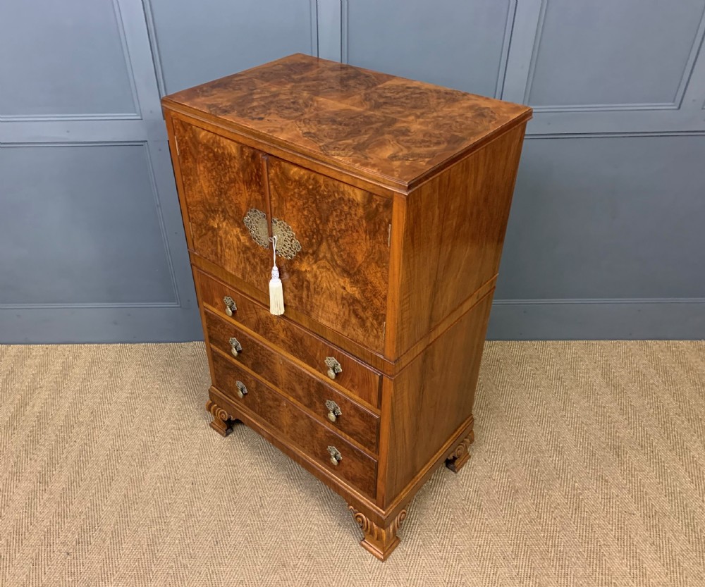 Burr Walnut Linen Press View XIV