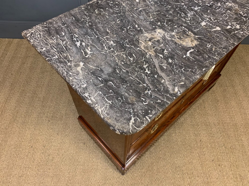 French Flame Mahogany Marble Topped Commode View XVI