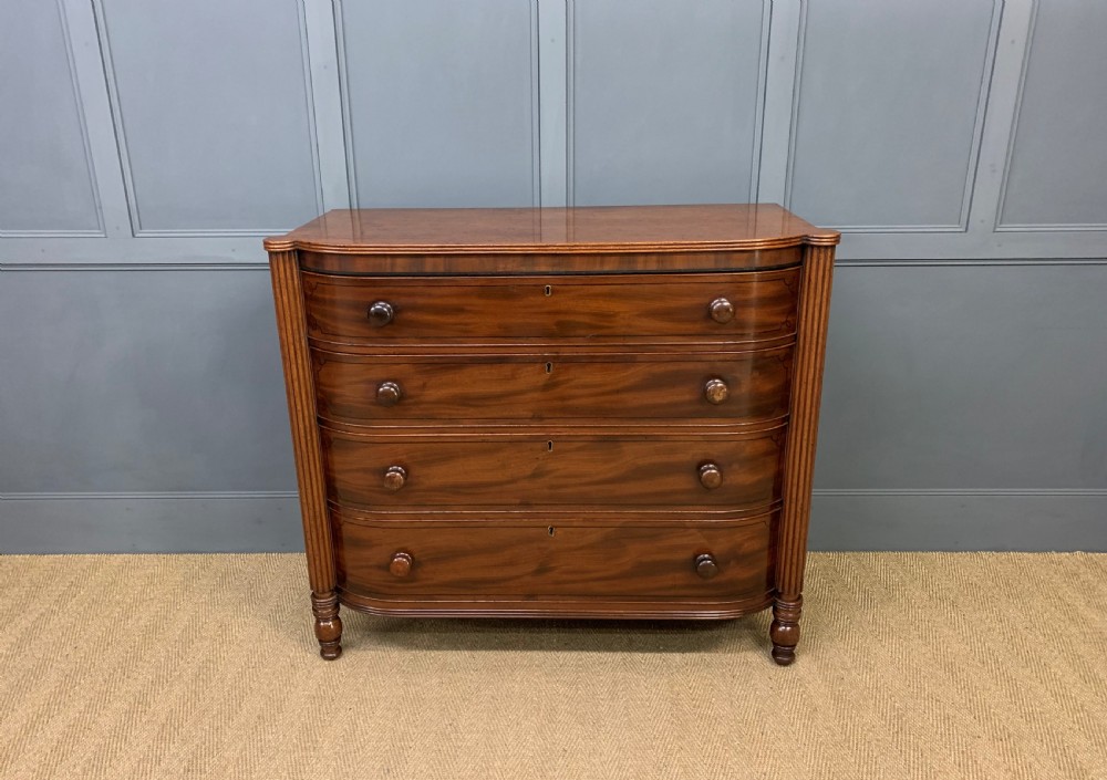 Ebony Inlaid Regency Mahogany Chest of Drawers