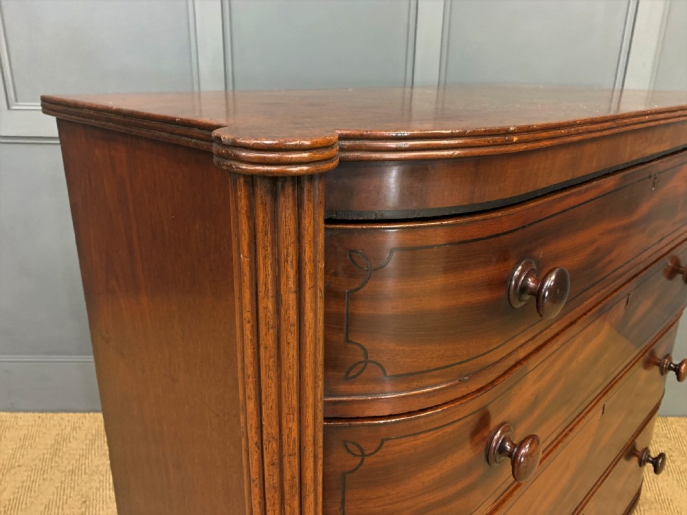 Ebony Inlaid Regency Mahogany Chest of Drawers View III