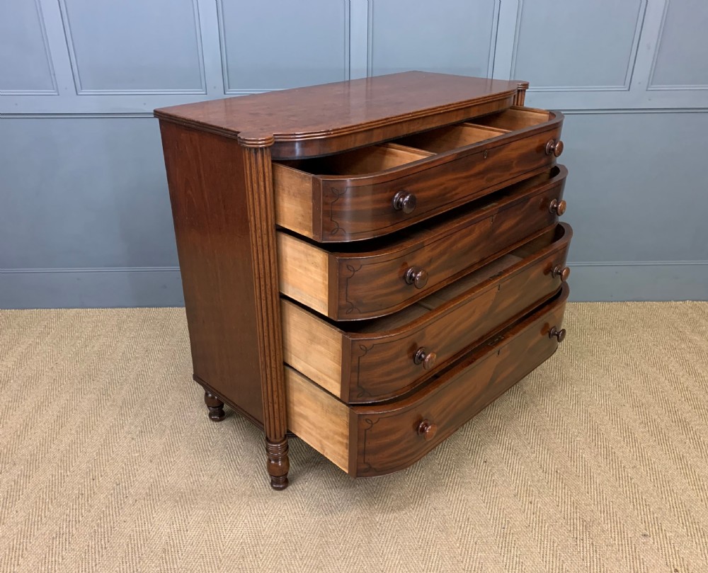Ebony Inlaid Regency Mahogany Chest of Drawers View IV