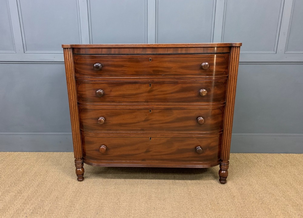 Ebony Inlaid Regency Mahogany Chest of Drawers View VII