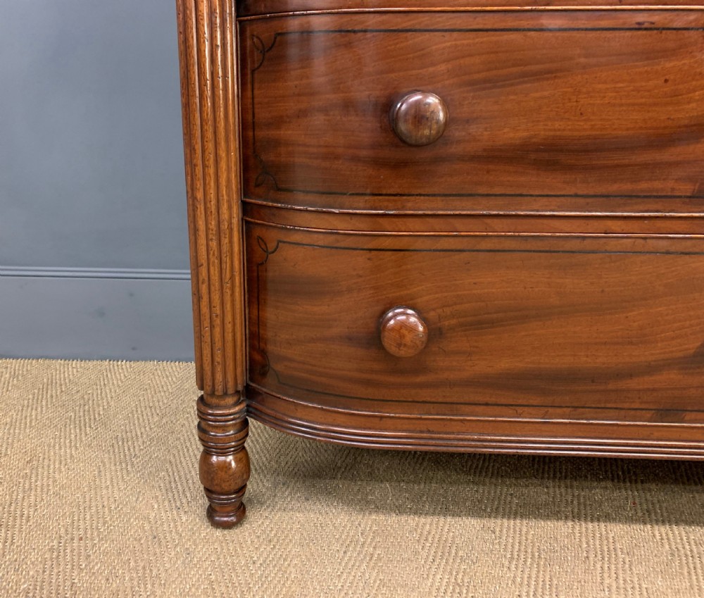 Ebony Inlaid Regency Mahogany Chest of Drawers View VIII