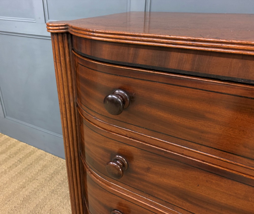 Ebony Inlaid Regency Mahogany Chest of Drawers View X