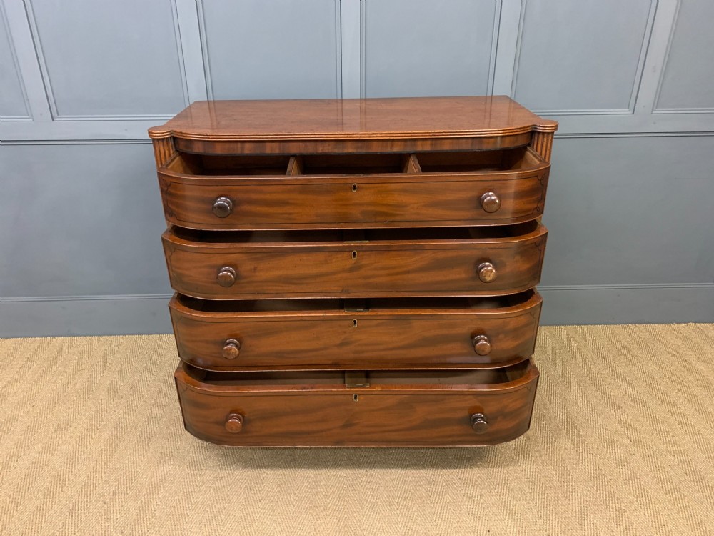 Ebony Inlaid Regency Mahogany Chest of Drawers View XI