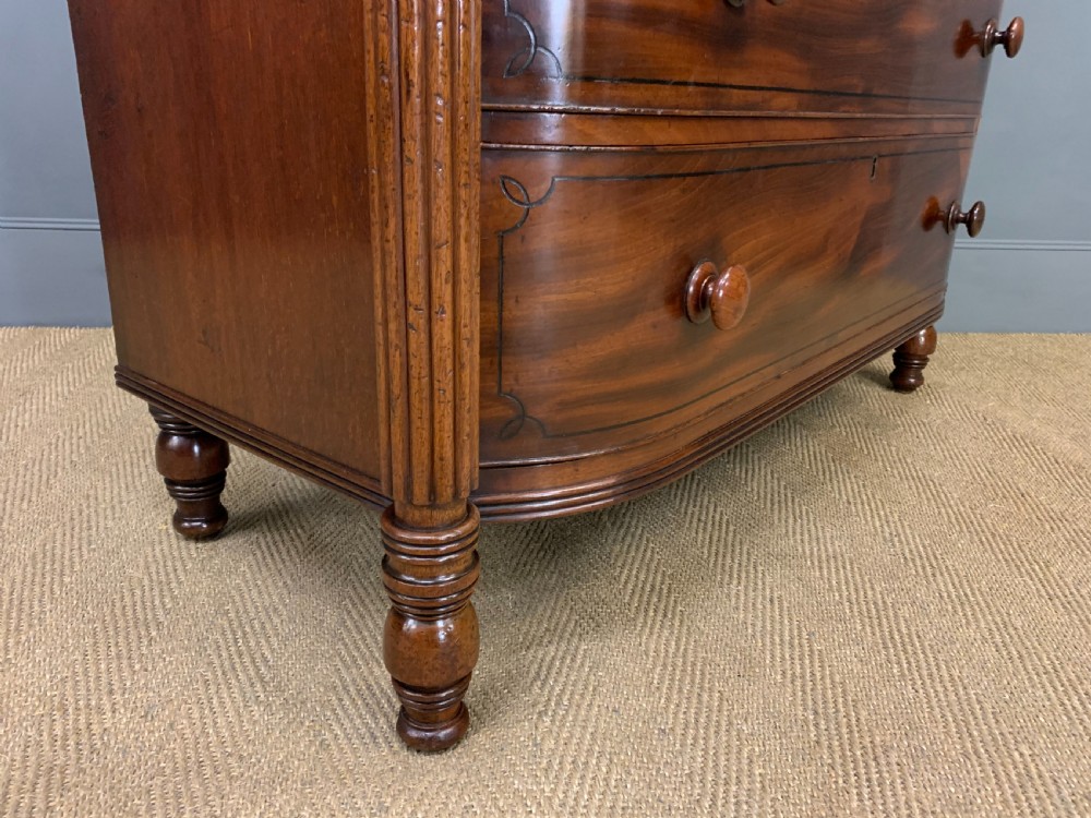 Ebony Inlaid Regency Mahogany Chest of Drawers View XIV