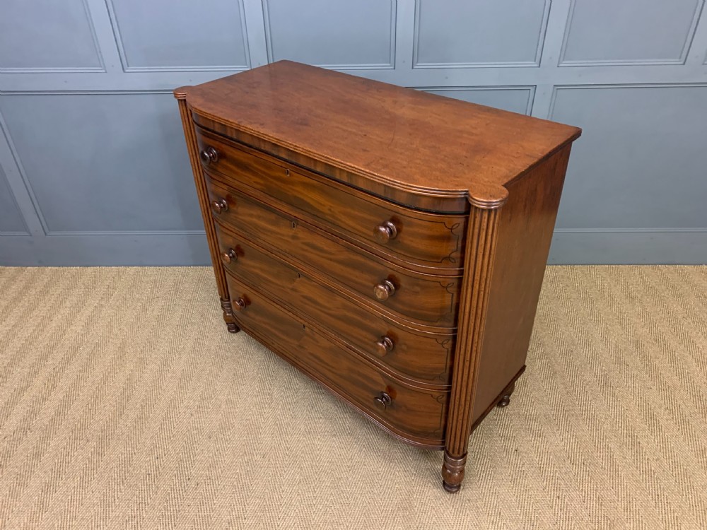 Ebony Inlaid Regency Mahogany Chest of Drawers View XVII