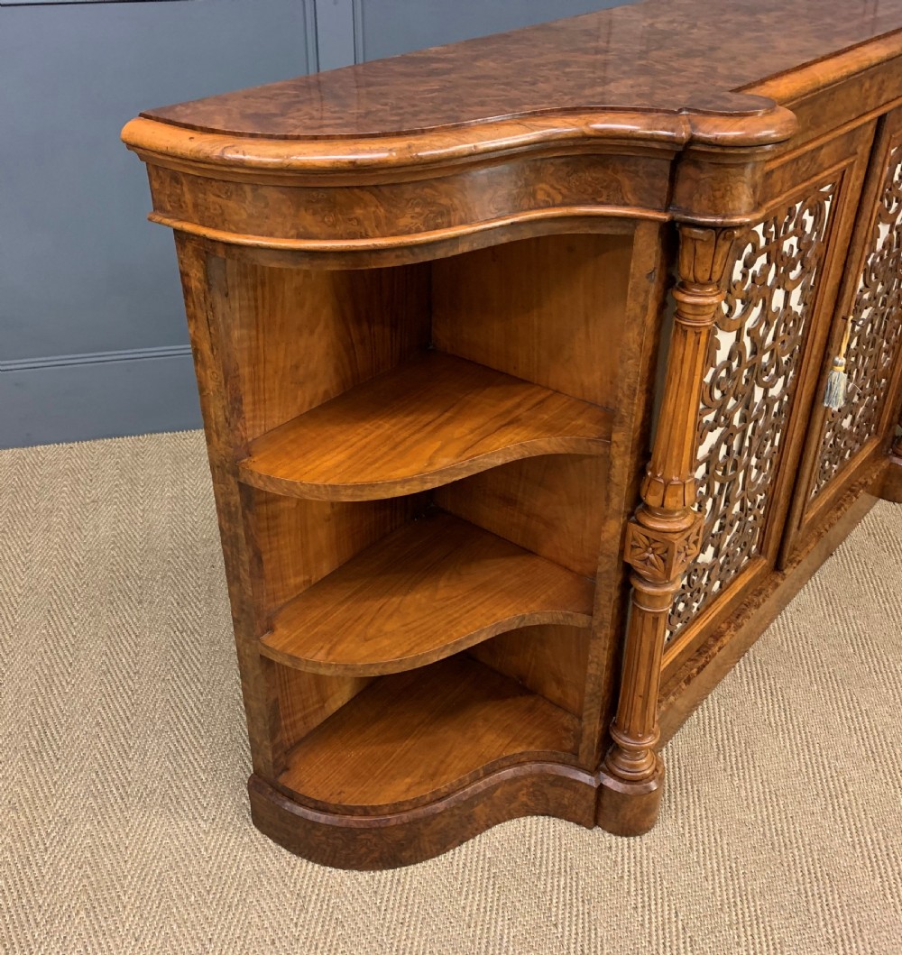 Victorian Burr Walnut Side Cabinet View V