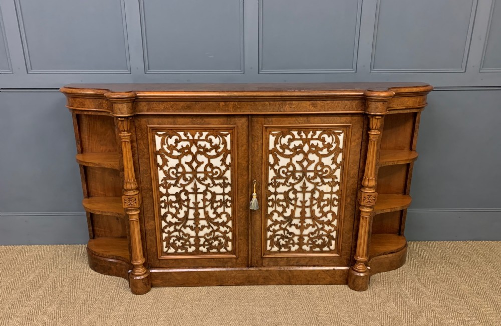 Victorian Burr Walnut Side Cabinet View VIII