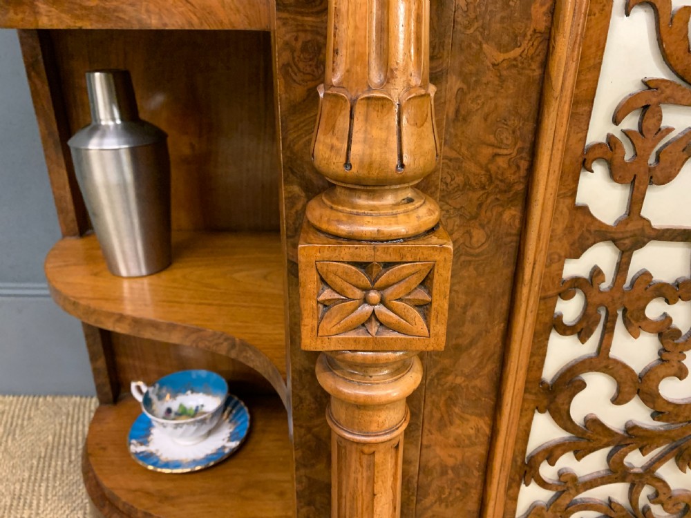 Victorian Burr Walnut Side Cabinet View XIV