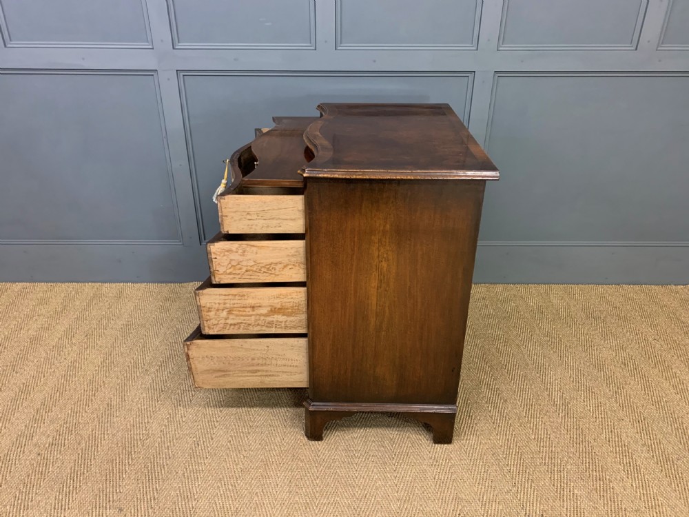 Burr Walnut Serpentine Fronted Bachelors Chest of Drawers View XV
