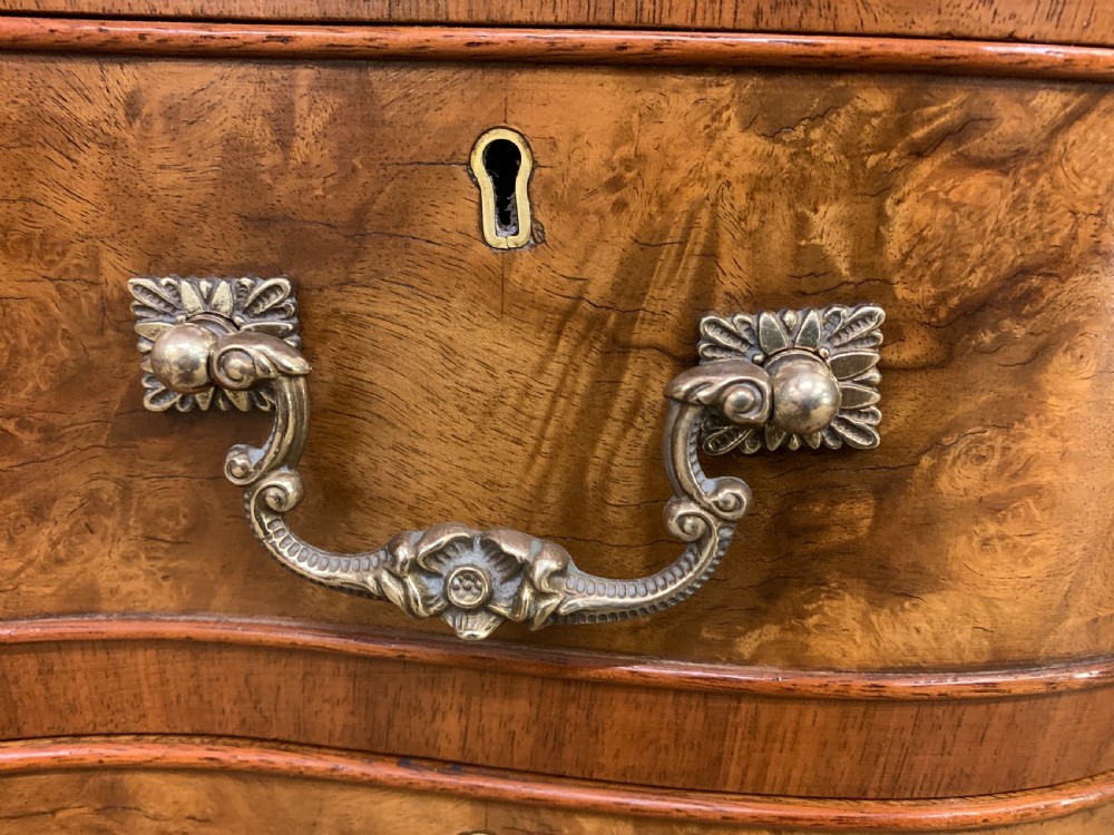 Burr Walnut Pedestal Desk by Maple and Co View X