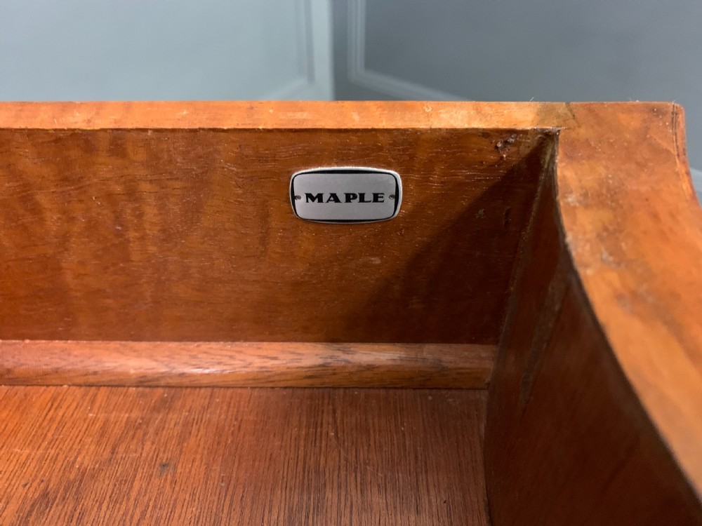 Burr Walnut Pedestal Desk by Maple and Co View XVI
