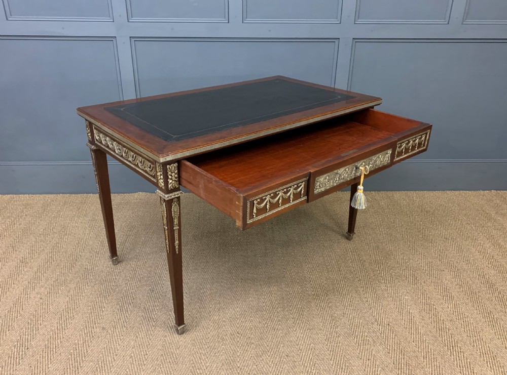 French Mahogany Ormolu Mounted Writing Table View XVI
