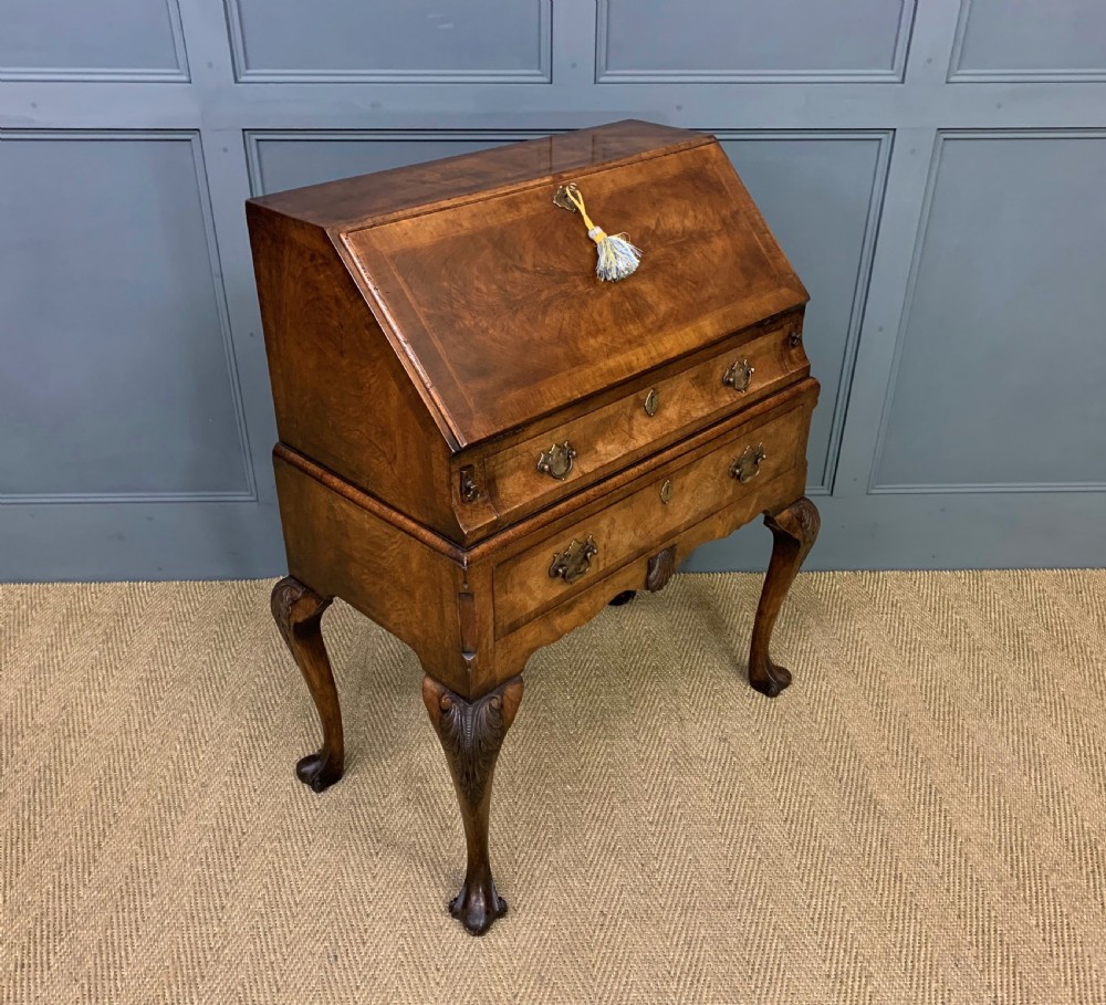 Queen Anne Style Burr Walnut Bureau