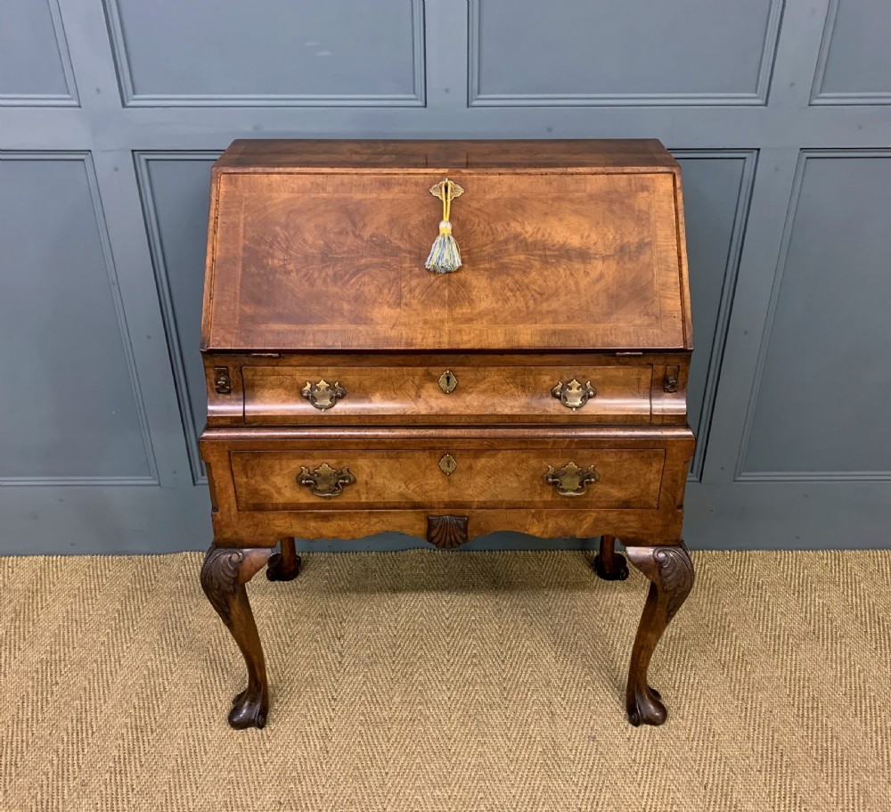 Queen Anne Style Burr Walnut Bureau View II
