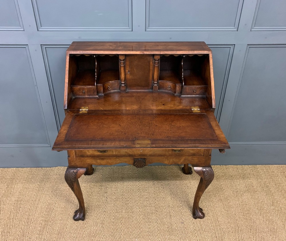 Queen Anne Style Burr Walnut Bureau View III