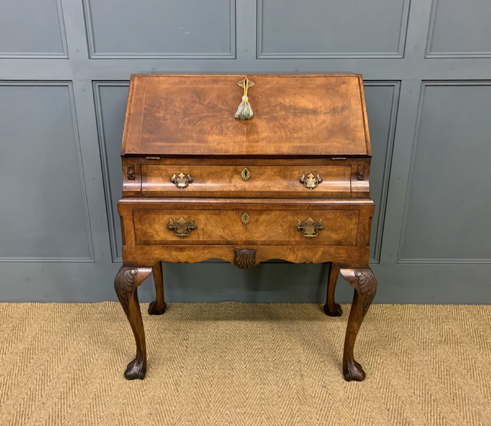 Queen Anne Style Burr Walnut Bureau View VI