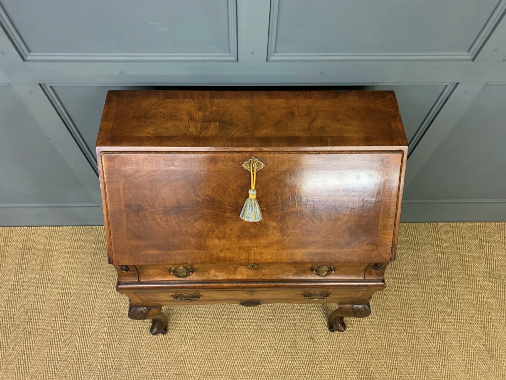 Queen Anne Style Burr Walnut Bureau View VII