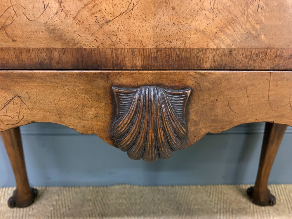 Queen Anne Style Burr Walnut Bureau View IX