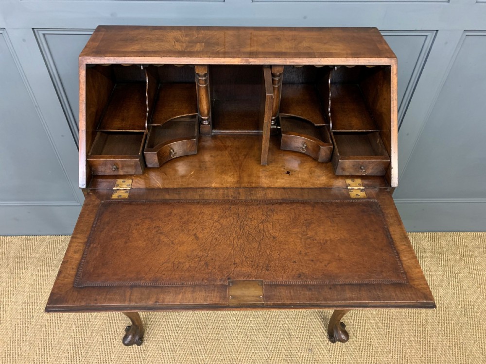 Queen Anne Style Burr Walnut Bureau View XV