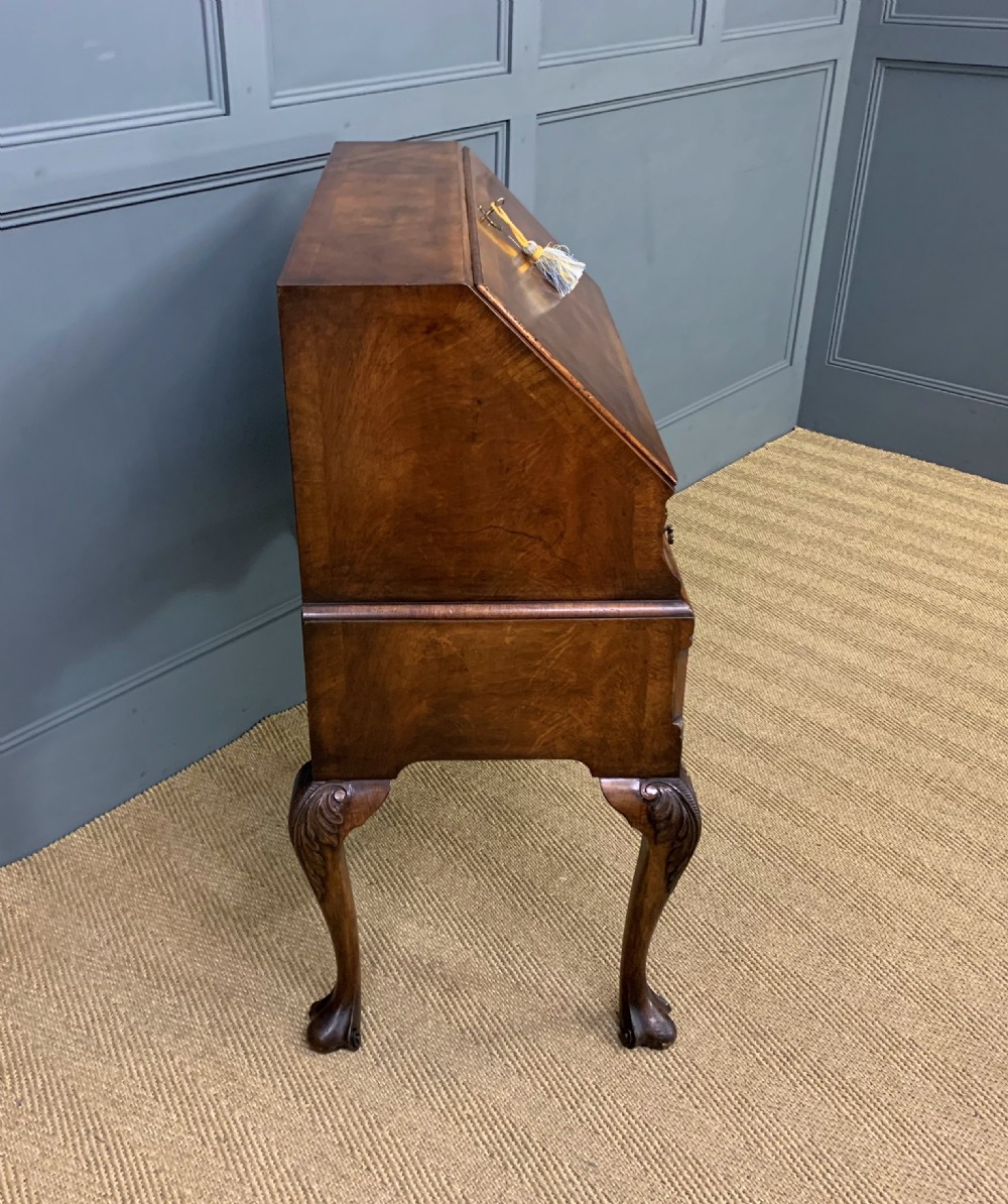 Queen Anne Style Burr Walnut Bureau View XVII