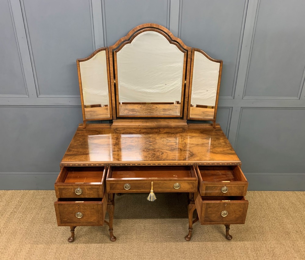 Substantial Burr Walnut Dressing Table View III