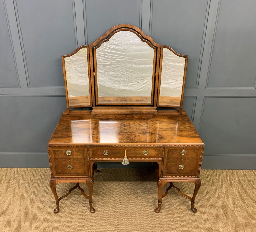 Substantial Burr Walnut Dressing Table View IV