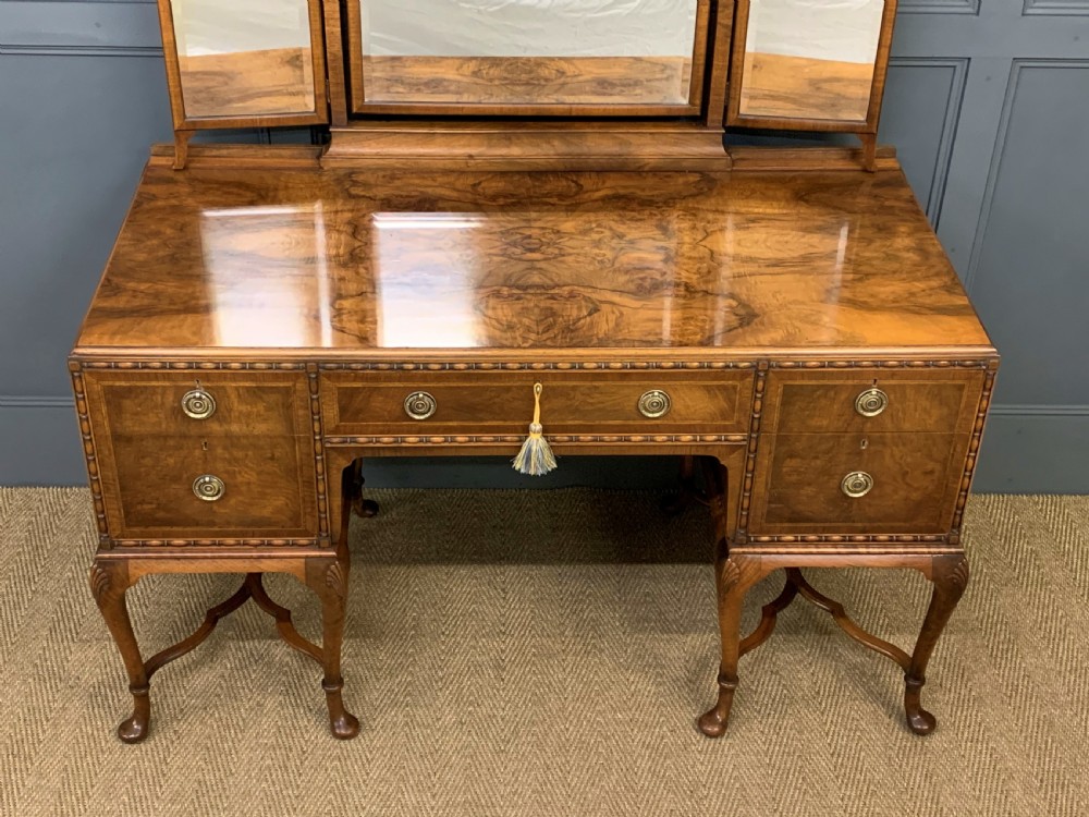 Substantial Burr Walnut Dressing Table View VII