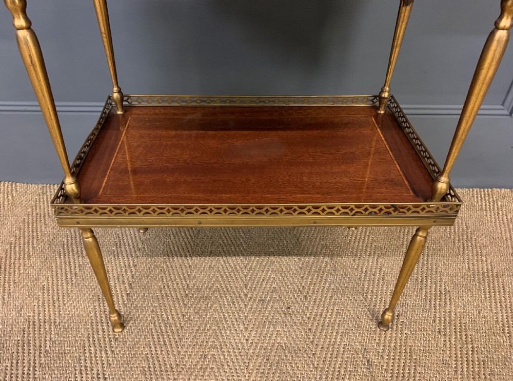 Inlaid Mahogany and Brass 3 Tier Etagere View VII
