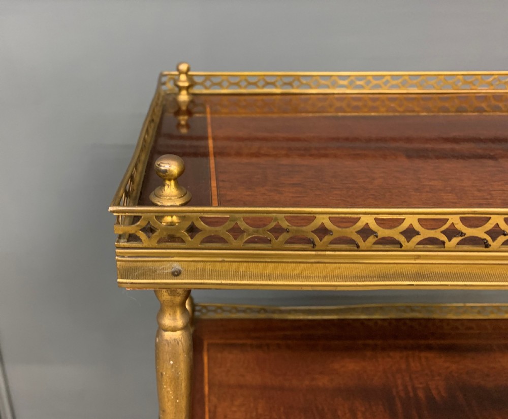 Inlaid Mahogany and Brass 3 Tier Etagere View VIII