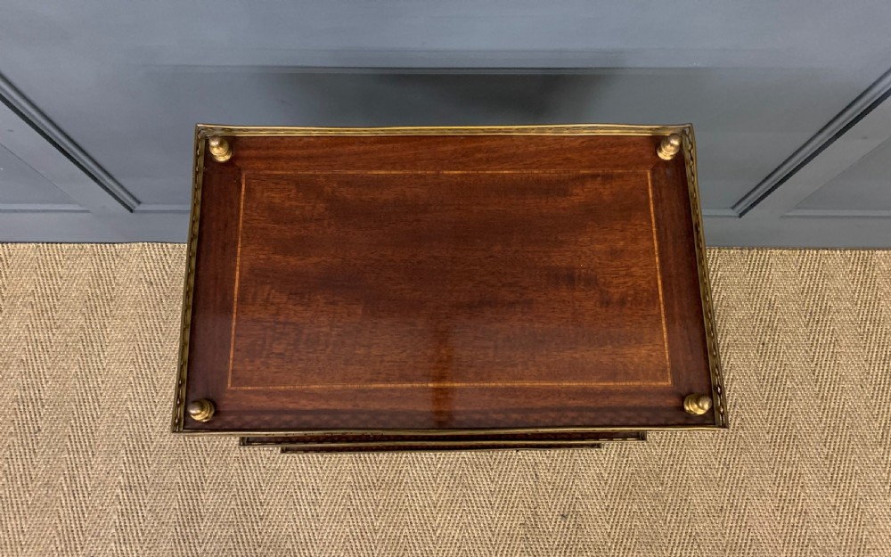 Inlaid Mahogany and Brass 3 Tier Etagere View IX