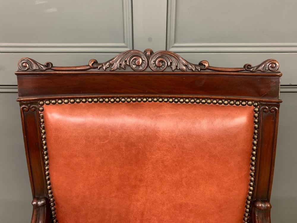 Victorian Leather Upholstered Mahogany Armchair View III