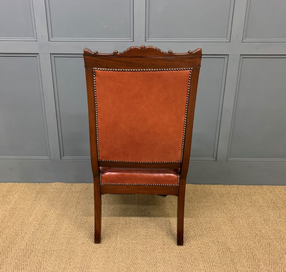 Victorian Leather Upholstered Mahogany Armchair View XI