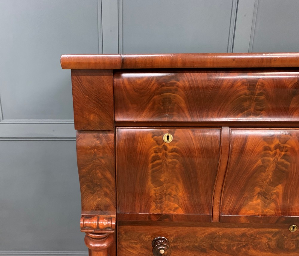 Victorian Flame Mahogany Scotch Chest of Drawers View VI
