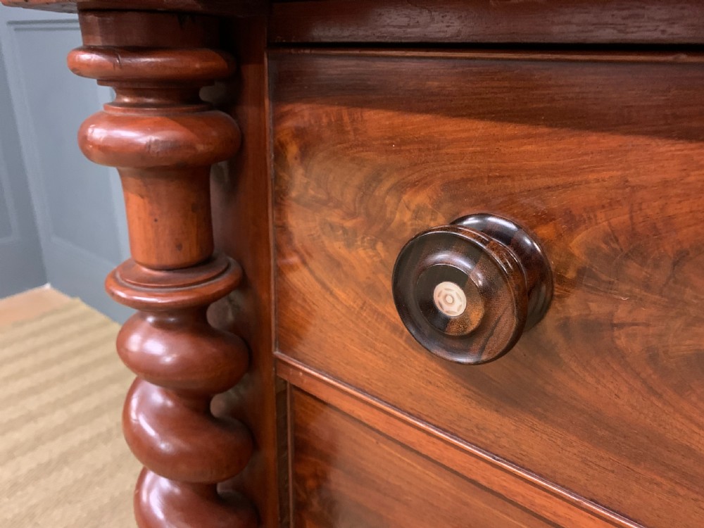Victorian Flame Mahogany Scotch Chest of Drawers View VII
