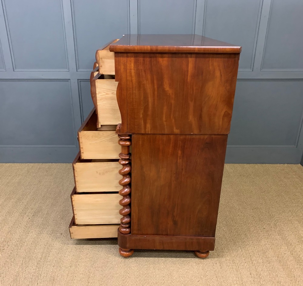 Victorian Flame Mahogany Scotch Chest of Drawers View XIX