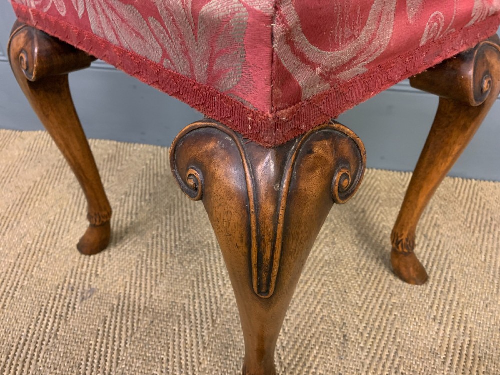 Queen Anne Style Walnut Stool View V